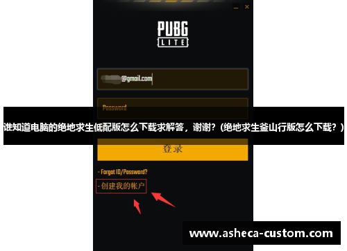谁知道电脑的绝地求生低配版怎么下载求解答，谢谢？(绝地求生釜山行版怎么下载？)